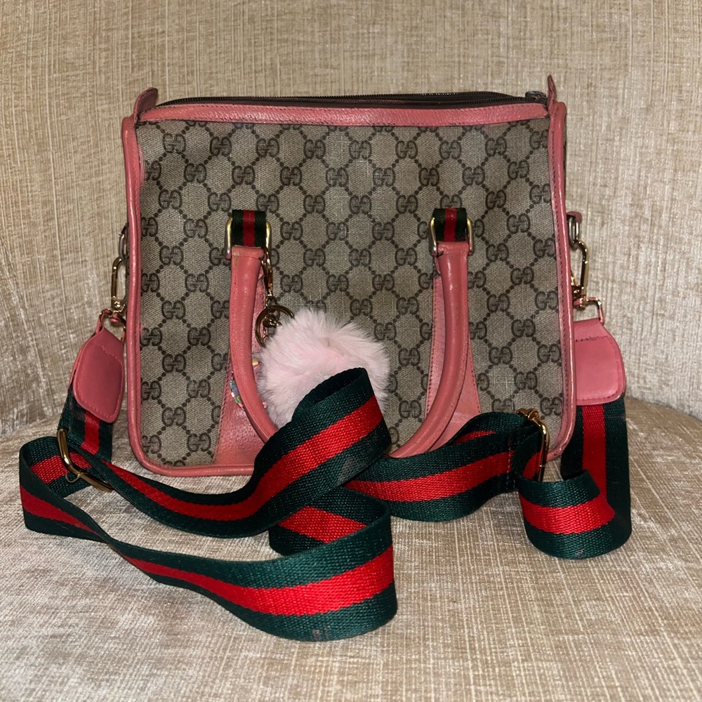 Gucci Pink and Gray Crossbody Bag